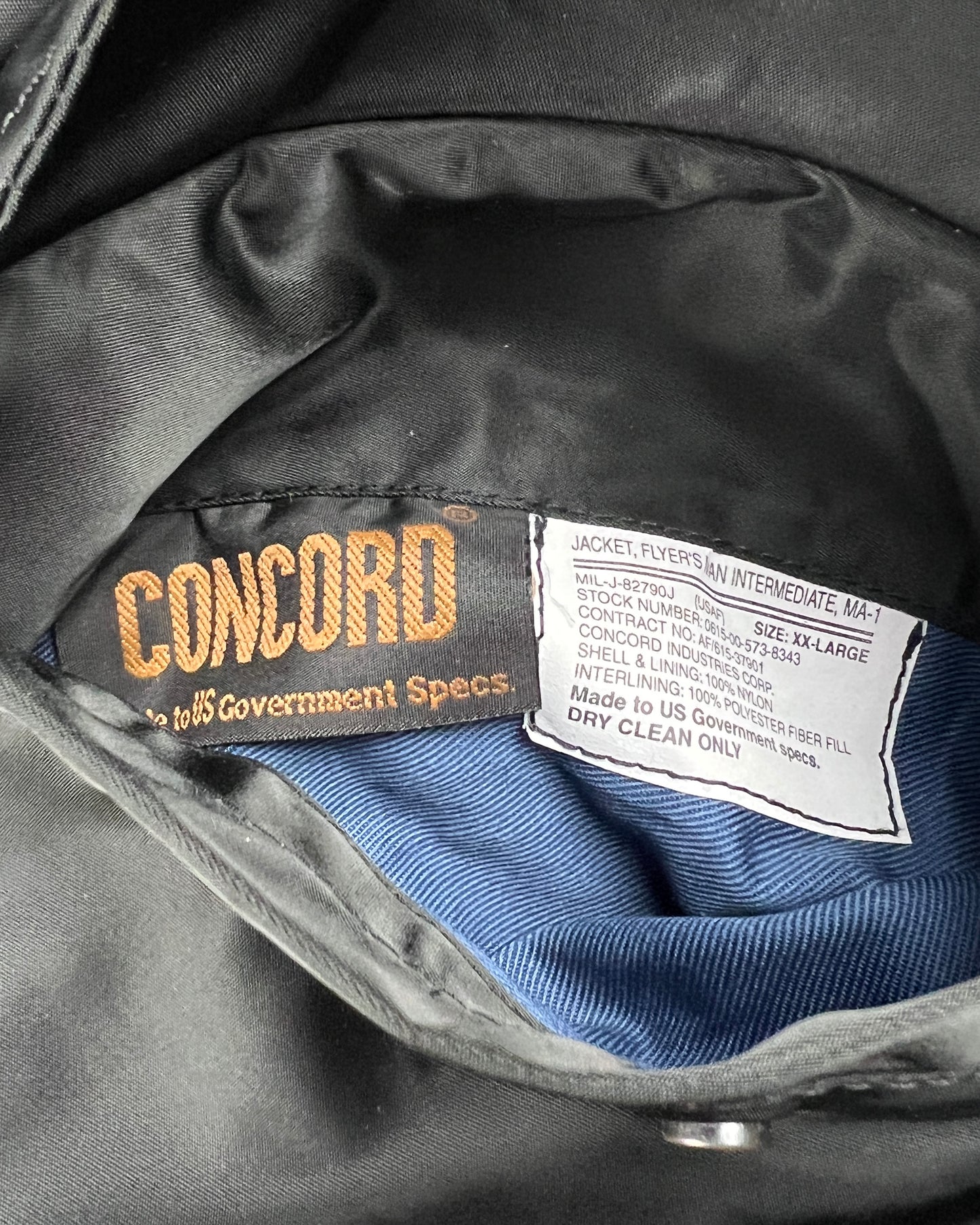 NOS Concord MA-1 Bomber Jacket USA Made